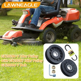 Lawneagle GX20286 Pulley with GX20287 Idler Pulley GX20006 Belt Replaces John Deere Pulley GX20286 and GX20287 Idler Pulleys, John Deere GX20287