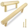 QOGRISUN 5-Pack Solid Brass Cabinet Pulls Hexagon Drawer Handles, 5-Inch