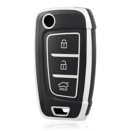 OFF WE GO Car Key Case Key Cover for Hyundai i10 i20 i30 i35 i30n i40 ix20 ix35 i30n NX4 Kona Tucson Azera Key Box Key Cover Protective Case Black Silver