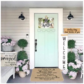 NYDECOR Christian Welcome Mat for Front Door Farmhouse Religious Door Mat Bible Verse God Doormat Home Floor Mats Non Slip Rubber Entrance Rug for Indoor Outdoor 17" x 28"