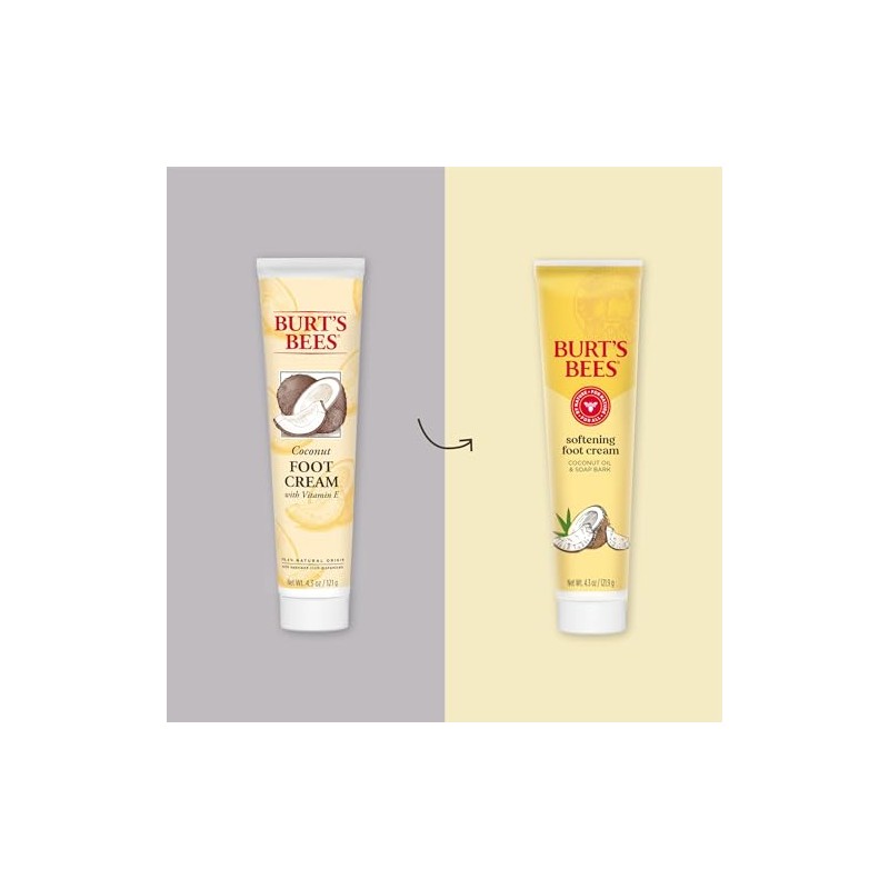 Burt's Bees Crema para pies de coco, paquete de de
