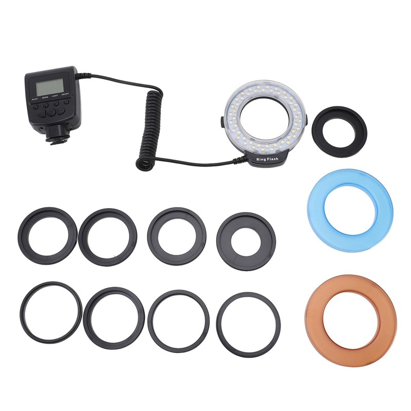 Asixxsix Macro Ring Flash, 3000-15000K 48 LEDs Adjustable LED Ring