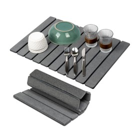 Stone Drying Mat for Kitchen Counter,24"x16" Large Dish Drying Mat,Stone Bath Mat,Quick Drying Fast Absorbent Diatomaceous Drying Matt Kitchen Counter for Dishes Bottles Cups Bathroom Any Countertop