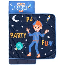 Jay Franco Blippi PJ Party Time Nap Mat – Built-in Pillow and Blanket - Super Soft Microfiber Kids'/Toddler/Children's Bedding, Ages 3-7