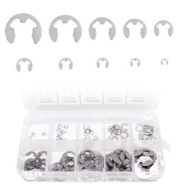 Safety Washers, 120 Piece Snap Ring Set, Stainless Steel Circlip Circlips with Plastic Box, Snap Rings, Locking Washer for Shaft Mounting Parts - 10 Models (1.5-10 mm)