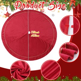 72 Inch red Tree Skirt for 7.5-12 Ft Tree Christmas Red Velvet Fur Plush Luxury Tree Skirt Large for Merry Christmas Trees Decorations Vintage Xmas Holiday Party Winter Home Decoration