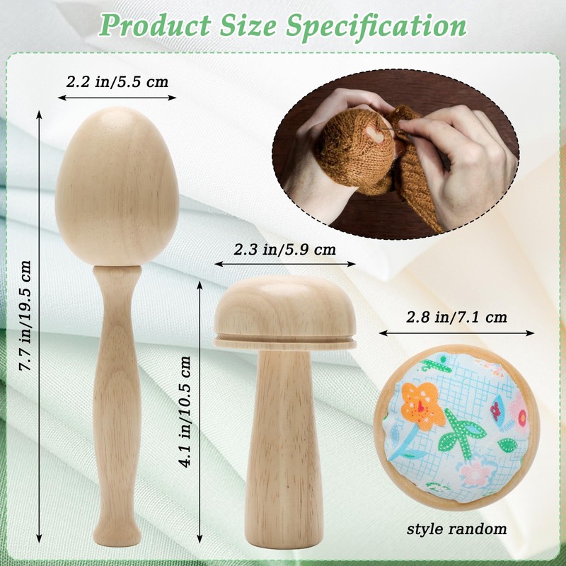 Windspeed Darning Egg Darning Mushroom for Socks Darner Egg Kit