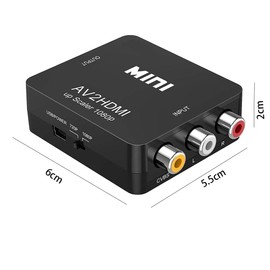 AV to HDMI Video Converter 1080P, RCA to HDMI Converter, Surveillance Game Set Top Box Converter TV, Easy to Connect, Plug and Play