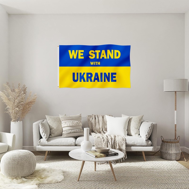 We Stand With Ukraine Flag 3x5FT Stop The War Support