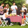 Gatherfun 3PCS Red White Gingham Rectangular Waterproof Tablecloth 54X108Inch Disposable