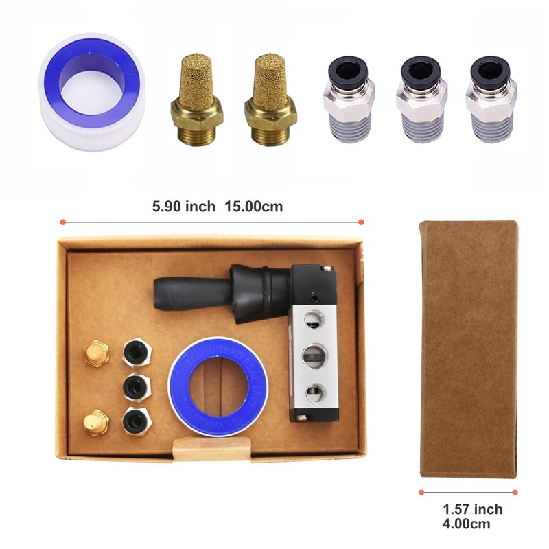 RIH Pneumatic 1/4"NPT 5 Way 2 Postion Lever Operated Valve