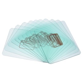 PATIKIL 4.5 x 3.5 Inch Welding Protection Lens, 20 Pack Transparent Round Angle Protective Replacement for Solar, Clear