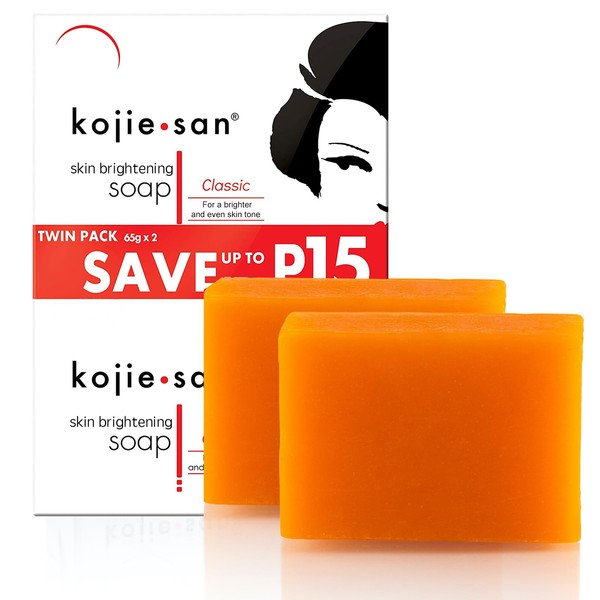 Kojie San Skin Brightening Soap - Original Kojic Acid Soap for Face & Body - Cosmetic Soap for Beautifully Fresh Skin (2 X 65g Bars)