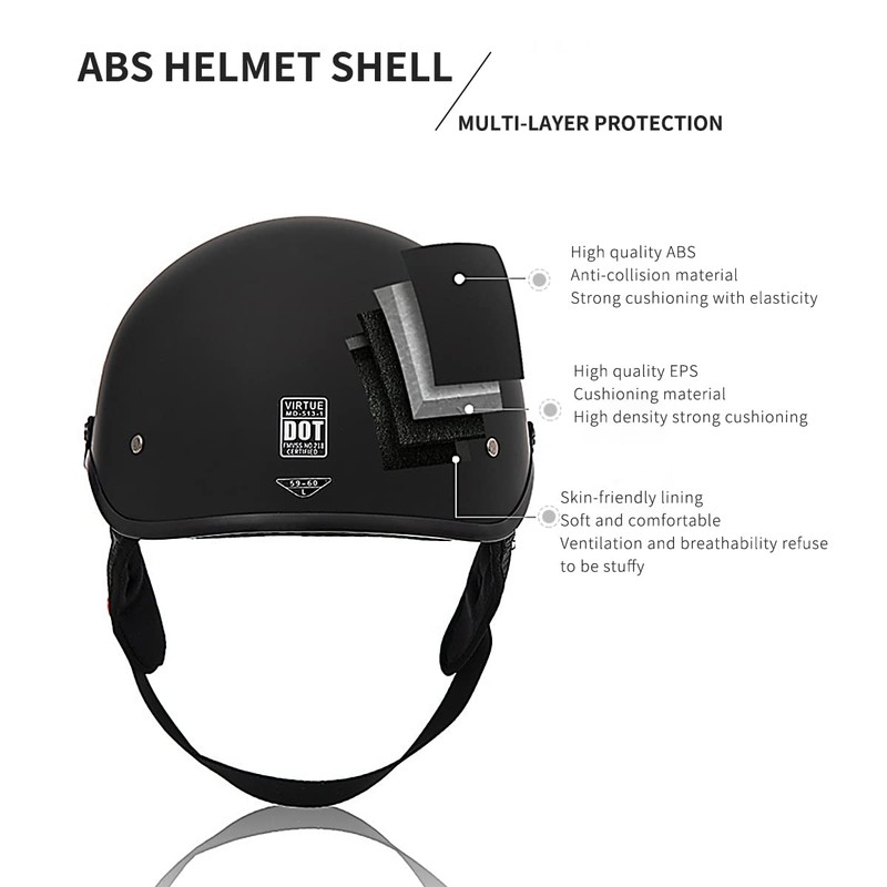 Motorcycle Half Helmet with Sun Visor Motorcycle Helmets for Men