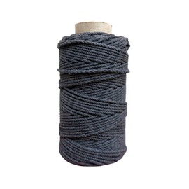 Maker's Craft Natural Macrame Cord Twisted Dyed Colors for DIY Macrame, Wall Hanging, Plant Hangers, Knitting, Craft Making (Charcoal Grey, 3mm x 109 Yards)