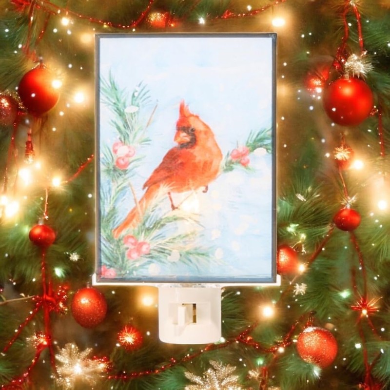 Raz Imports Cardinal Winter Scene Nite Lite – Plug-in Night