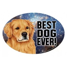 Golden Retriever BEST DOG EVER! Oval 4x6 Fridge Car Magnet Large Size USA Made