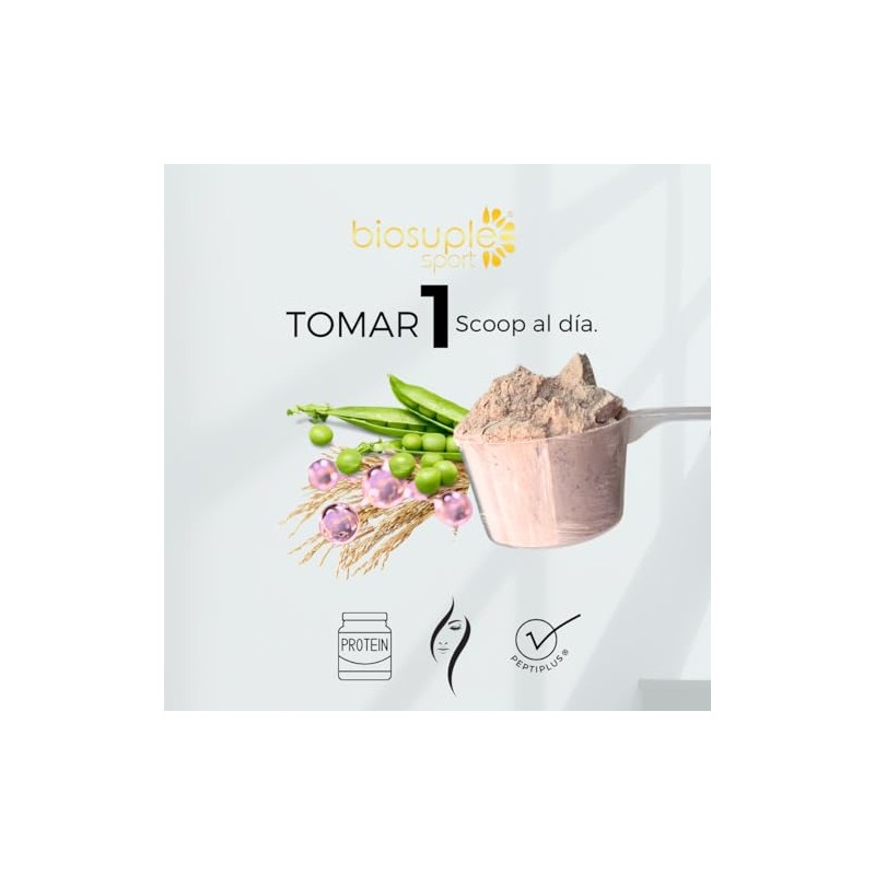 BIOSUPL Protena Vegetal adicionada con Colgeno Hidrolizado,Magnesio y Vitaminas, Sabor