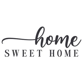 GRAZDesign Sayings Wall Tattoo Home Sweet Home Living Room Hallway Wall Sticker Decoration for Wall, Cupboard, Door - 106 x 40 cm / Dark Grey