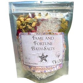 Fame and Fortune Bath Salts Real Herbs Infused with Essential Oils Admiration Allure Famous Favor Success Abundance Prosperity Wealth Conjure Ritual Spells