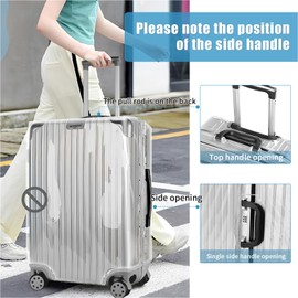 Yotako Upgraded Suitcase Covers with Zippered - Clear PVC Luggage Covers for Suitcase Protectors 24 Inch