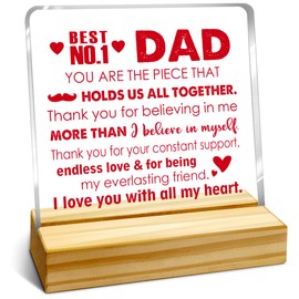 Birthday Gift Thanksgiving Day Gift for Dad,Best Dad Ever Gifts,Thank You Gift for Dad,Gift of Father's Day,Gifts for Dad from Daughter Son,Dad I Iove You with All My Heart Acrylic Plaque