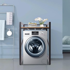 QUEMARQUE Washer Dryer Stacking Rack Stand, 39" H Heavy Duty Laundry Stacking Rack with Adjustable Height Rack, Space Saver Stackable Storage Shelf for Laundry Room Apartments - 660Lbs (Black)