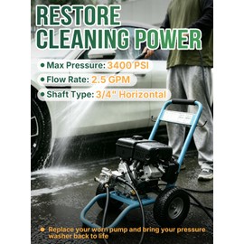Pressure Washer Pump 3/4" Shaft Horizontal 3400 PSI