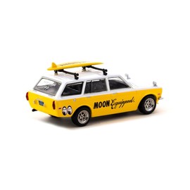 Tarmac T64G-026-ME1 Datsun Bluebird 510 Wagon Moon Equipped Yellow/White Scale 1:64 Model Car
