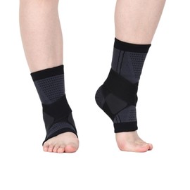 FRLAL Ankle Brace Adjustable Compression Sleeve (Pair)-Ankle Support Heel Brace for Achilles Tendonitis, Plantar Fasciitis-Eases Swelling and Sprained Ankle (Black, Large ())
