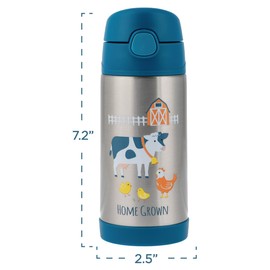 Stephen Joseph Double Wall Stainless Steel Bottles, Insulated Water Bottle for Kids Toddlers, Vacuum Insulated Bottle with Straw, BPA-Free Water Bottle – 11.8 Ounces, Transportation