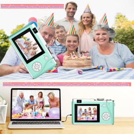 Fuomorz Kids Digital Camera,2.7 Inch TFT Display Camera,with 32GB Card,48MP 16X Digital Zoom,Compact Camera Support Video Recording/Photography/Selfie-Suitable for Children and Beginners