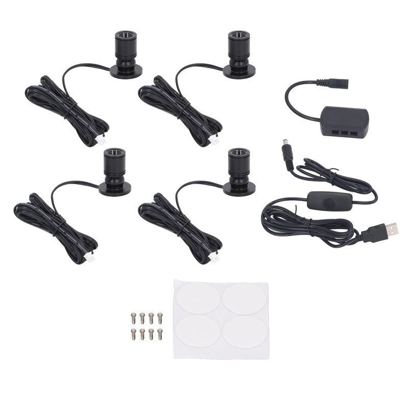 Tbest 4 Pack LED Display Headlights, 5V Dimmable USB Mini