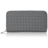 Gione PG101SLP Tiny Tile Round Zip Long Wallet Saffiano Leather,