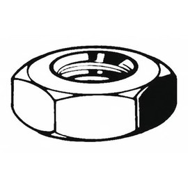 Heavy Hex Nut, 1-1/4"-7, Steel, Grade A, Black Oxide, 23/32 in Ht