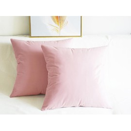 Lutanky Velvet Cushion covers (Pack of 2) Soft Throw Pillow Cases Decorative Square Cushion Cover for Sofa Home Decor 18" X 18" （45 x 45 cm）(light pink, 2 Pieces)