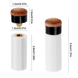 Androxeda Pack of 10 Billiard Cue Tips 12 mm Replacement Screw Tips Hard Billiard Pool Cue Tips Brass Screw Replacement Tips with Pool Cue Clamp for Snooker Pool Cues