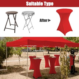 meioro Stretch Bar Table Cover, Diameter 80 cm, Polyester Tight Tablecloth, Washable Round Cover, Wrinkle-Resistant Covers with Reinforcement in the Foot Area, Suitable for Bar Table, Bistro Table