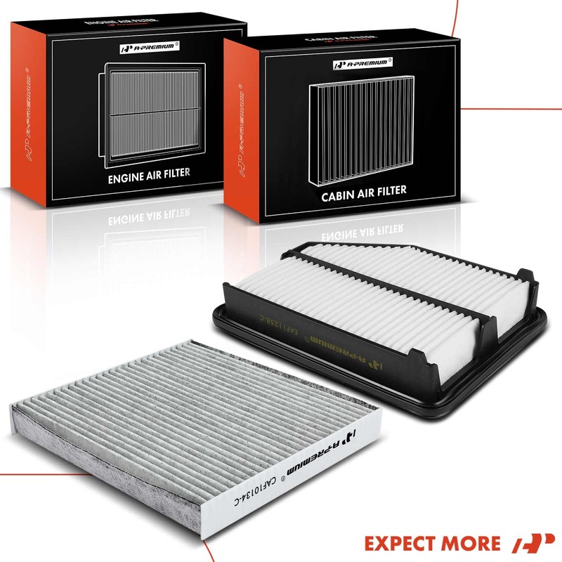 A-Premium 2-PC Engine & Cabin Air Filter with Activated Carbon