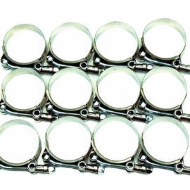12 pcs 2.5" O.D. T-Bolt Hose Clamps Stainless Steel Turbo Intake Silicone Hose Clamp