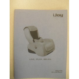 iJoy Replacement iJoy 170 Massage Chair Instruction Manual (Part Number #2304350)