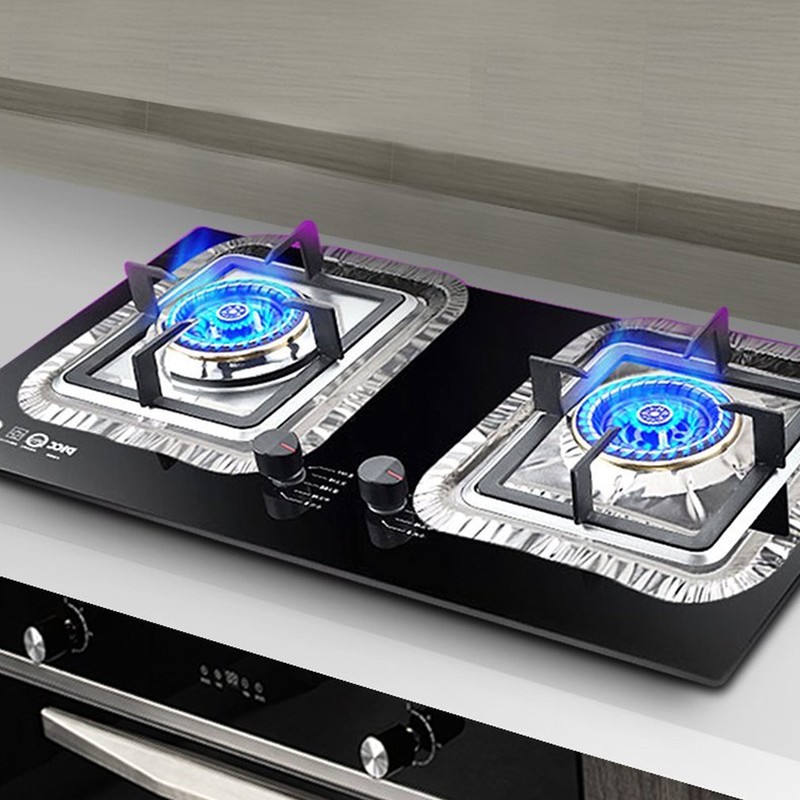 COCIDE 50 Pack Gas Burner Liners Aluminum Foil Square Stove