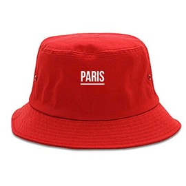 Kings Of NY City of Paris France Simple Underline Adult Unisex Bucket Hat Red