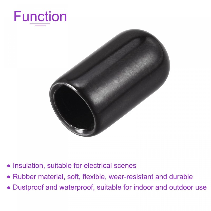 sourcing map 80 Pack 7mm ID Black Screw Thread Protectors