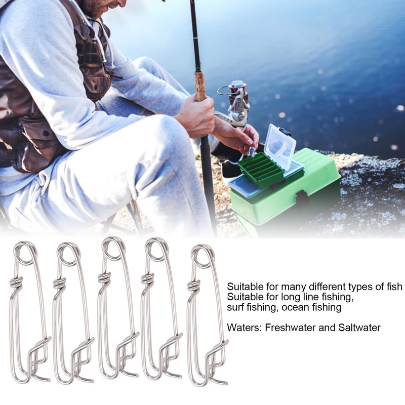 Closed Eye Fishing Clips Snap, Long Line Clips Snap Polished