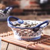 YYMayLsh Decorative Ceramic Candy Bowl, Blue and White Chinoiserie Pattern,