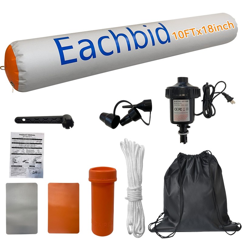 Eachbid 120”*18” Inflatable Boat Fenders for Docking, 10FT with Electric