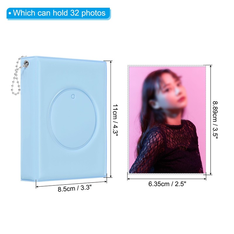 PATIKIL 32 Pockets 3" Mini Photo Card Binder Album for