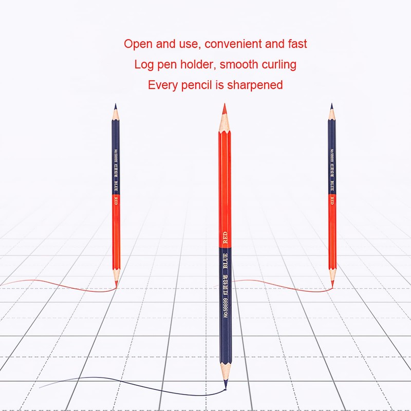 YYMIYU Precision Marking Pencils for Detailed Work (Wooden Pole Red