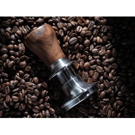 KNODOS 54mm Tamper For Breville Machines V2 Calibrated Tamper Tool Espresso Walnut, Auto-Leveling and 30lb Spring Loaded Design Coffee Tamper With Stainless Steel Ripple Base